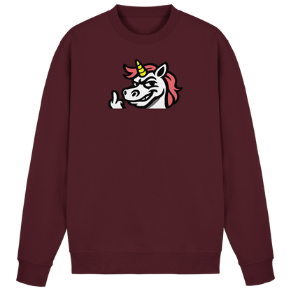 Einhorn mit Mittelfinger – Zu süß zum Ertragen, zu frech zum Ignorieren - Basic Sweatshirt