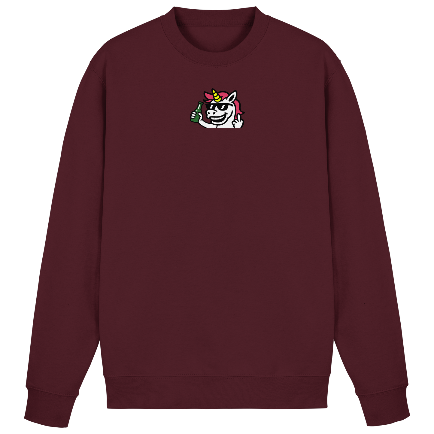 Einhorn mit Mittelfinger – Im Partymodus scheißt’s auf Glitzerregeln - Basic Sweatshirt