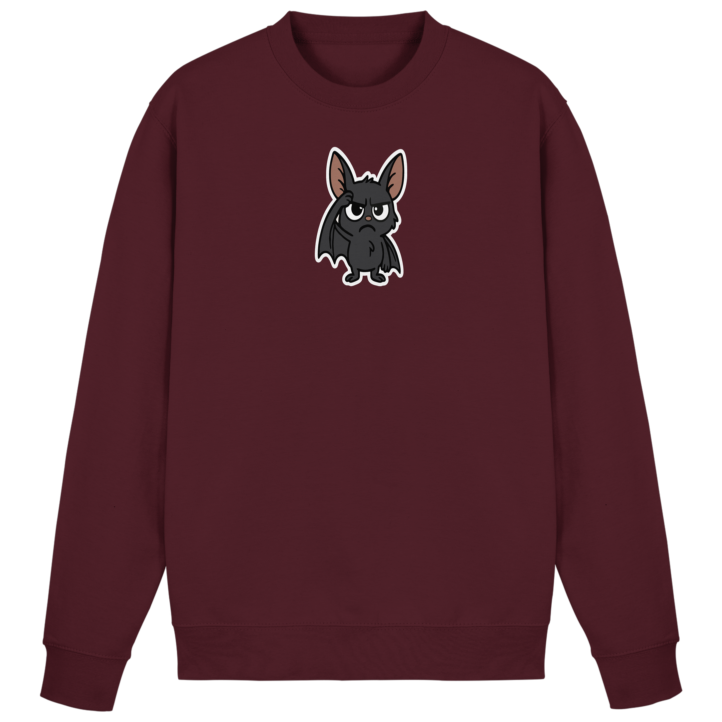 Fledermaus mit hochgezogener Braue – Nachtleben mit Meinung - Basic Sweatshirt