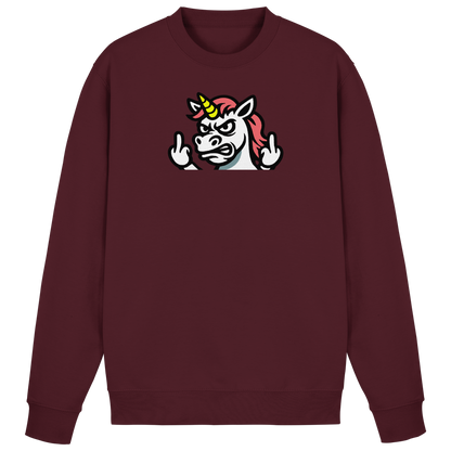 Einhorn mit Mittelfinger – Sag’s mit dem Horn - Basic Sweatshirt