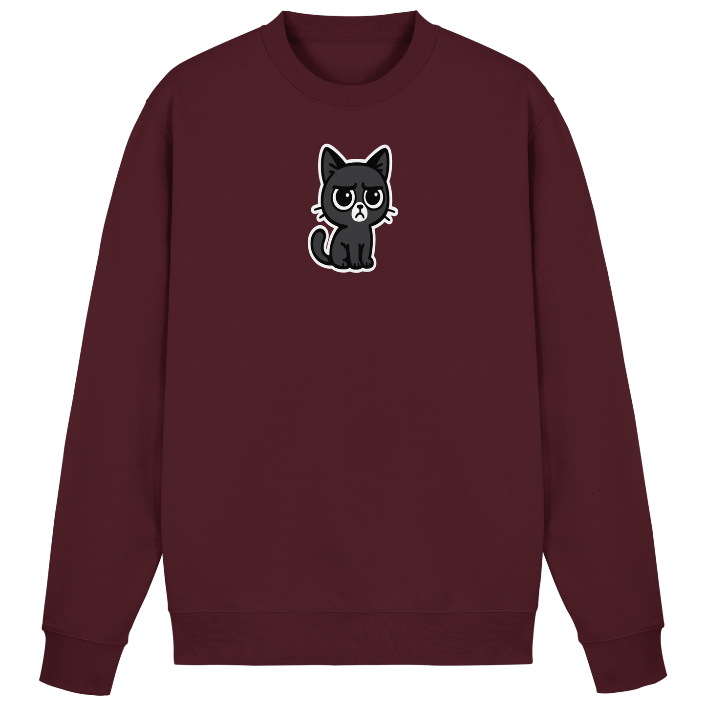 Schwarze Katze mit trotzigen Blick – Management-Ebene: Katze - Basic Sweatshirt
