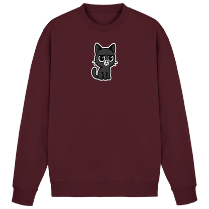 Schwarze Katze mit trotzigen Blick – Management-Ebene: Katze - Basic Sweatshirt