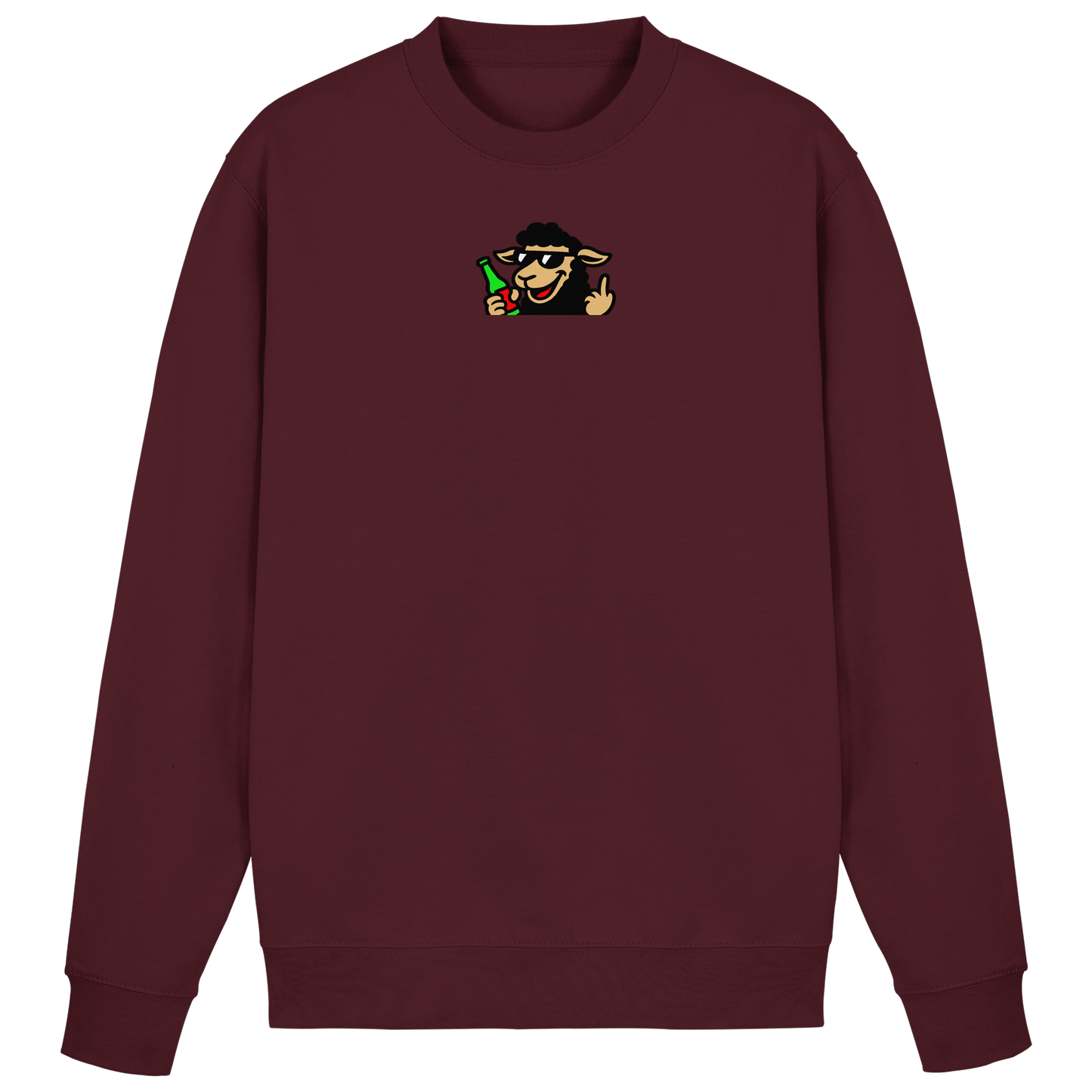 Schaf mit Mittelfinger im Partymodus – Zu viel Konfetti, zu wenig Geduld  - Basic Sweatshirt