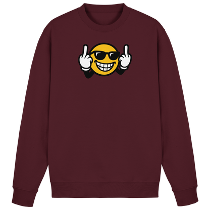 Smiley mit Mittelfinger – Nett lächeln. Weitergehen. - Basic Sweatshirt