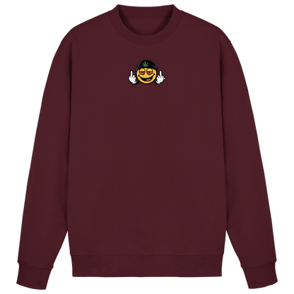Smiley mit Mittelfinger – Lächeln. Ziehen. Grenzen setzen. - Basic Sweatshirt