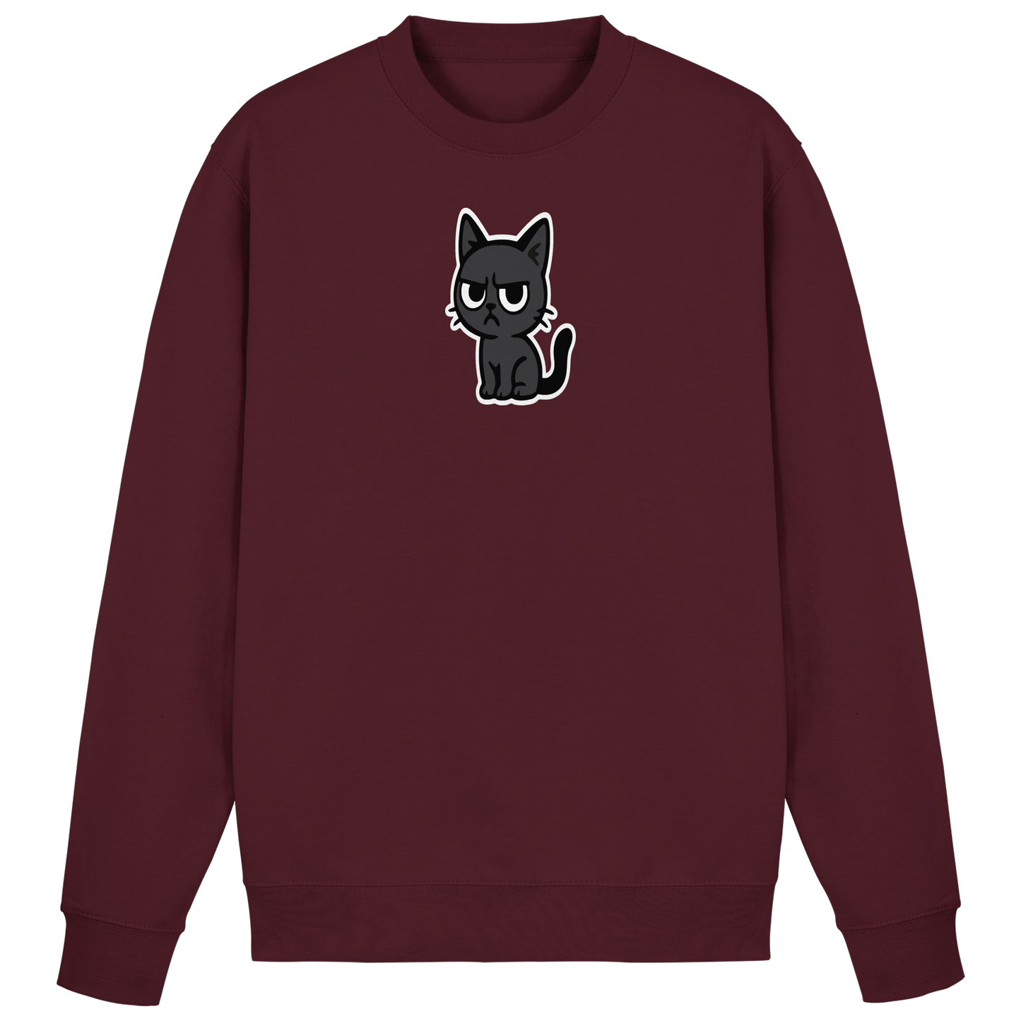 Schwarze Katze mit erhobenem Blick – Katzen haben Personal - Basic Sweatshirt