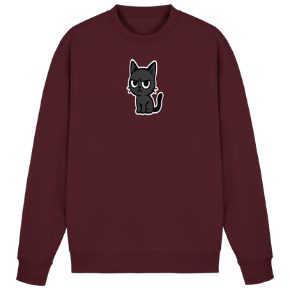 Schwarze Katze mit erhobenem Blick – Katzen haben Personal - Basic Sweatshirt