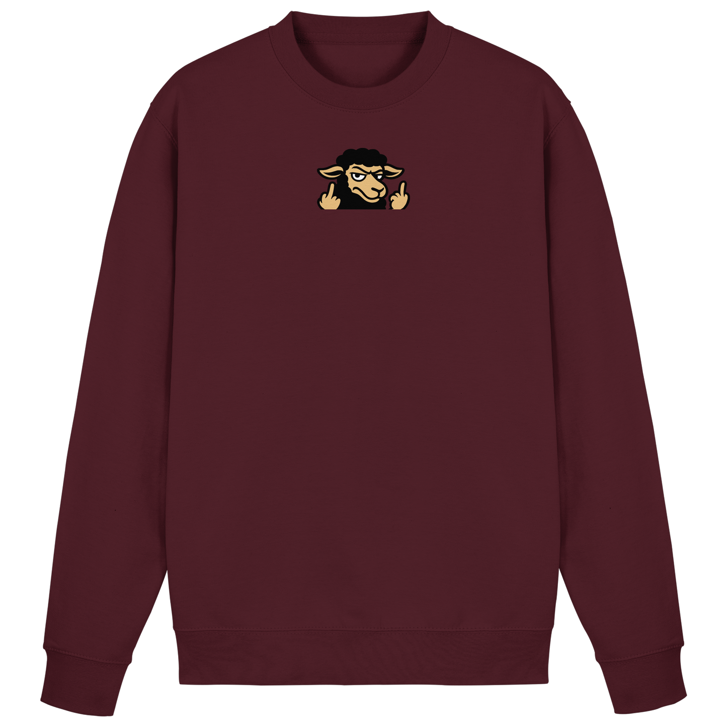 Schwarzes Schaf mit Mittelfinger – Das stille Nein in Stoffform - Basic Sweatshirt