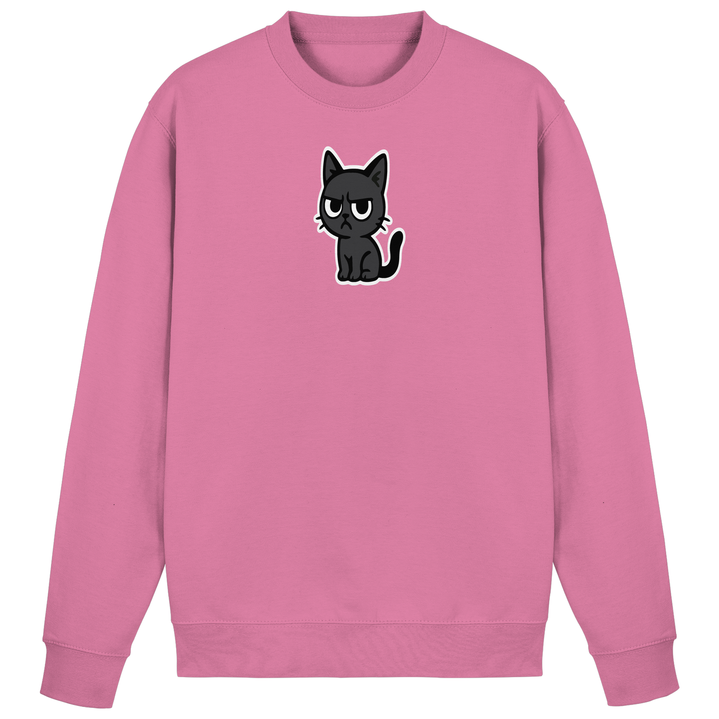 Schwarze Katze mit erhobenem Blick – Katzen haben Personal - Basic Sweatshirt