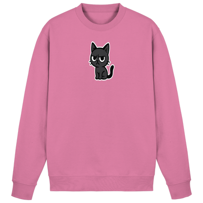 Schwarze Katze mit erhobenem Blick – Katzen haben Personal - Basic Sweatshirt