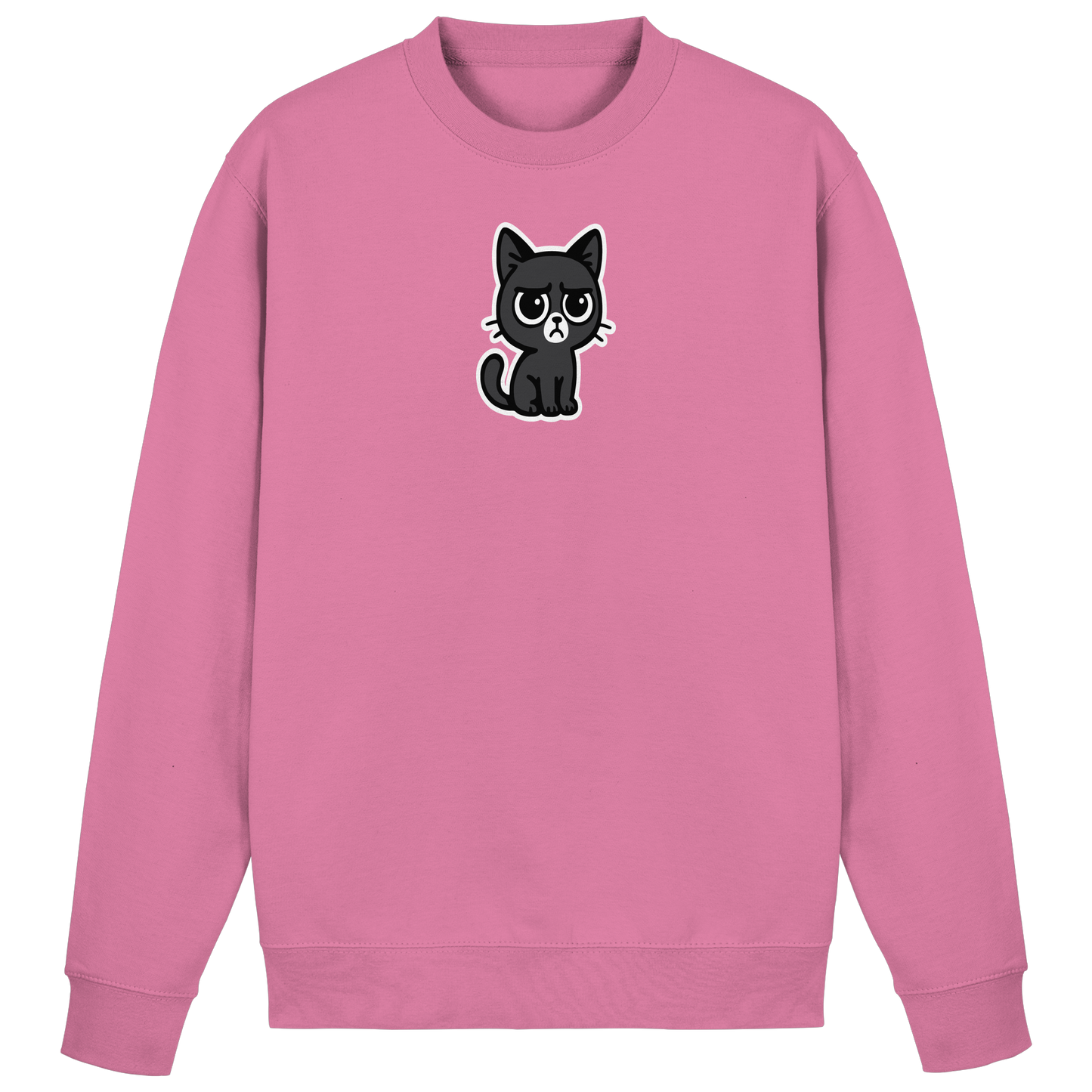 Schwarze Katze mit trotzigen Blick – Management-Ebene: Katze - Basic Sweatshirt
