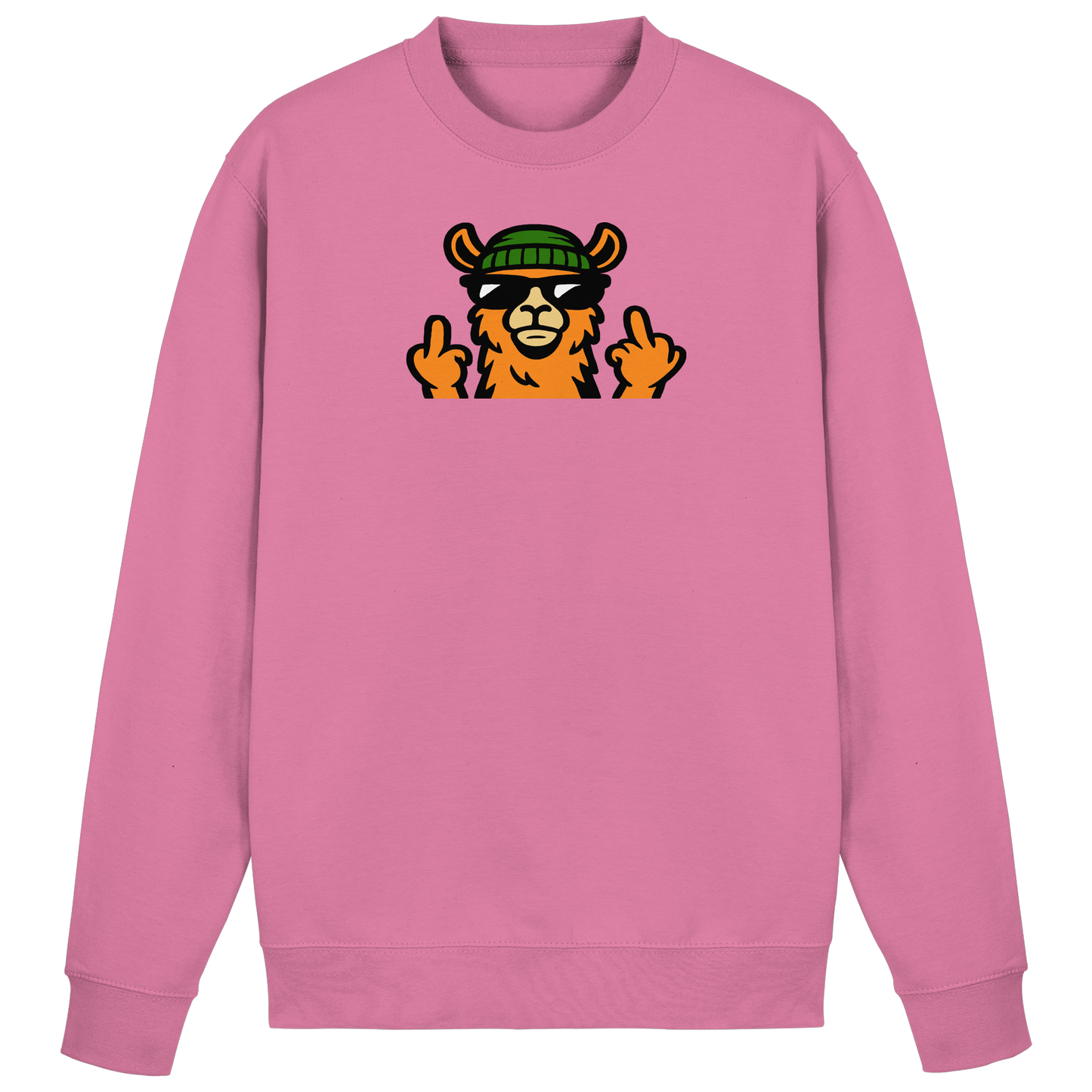 Lama mit Mittelfinger – Dein freches Statement gegen nervige Fragen und blöde Menschen - Basic Sweatshirt
