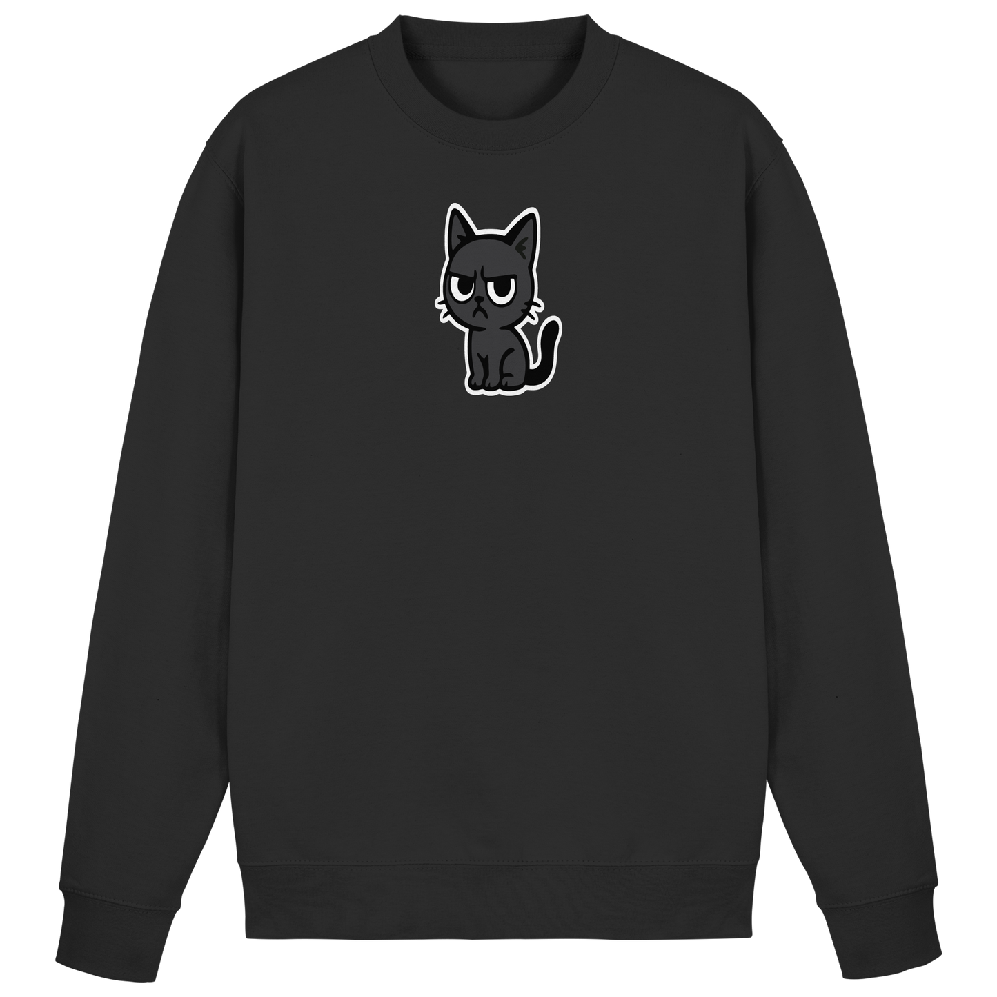 Schwarze Katze mit erhobenem Blick – Katzen haben Personal - Basic Sweatshirt