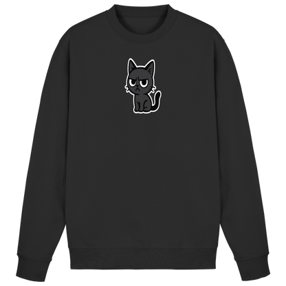 Schwarze Katze mit erhobenem Blick – Katzen haben Personal - Basic Sweatshirt