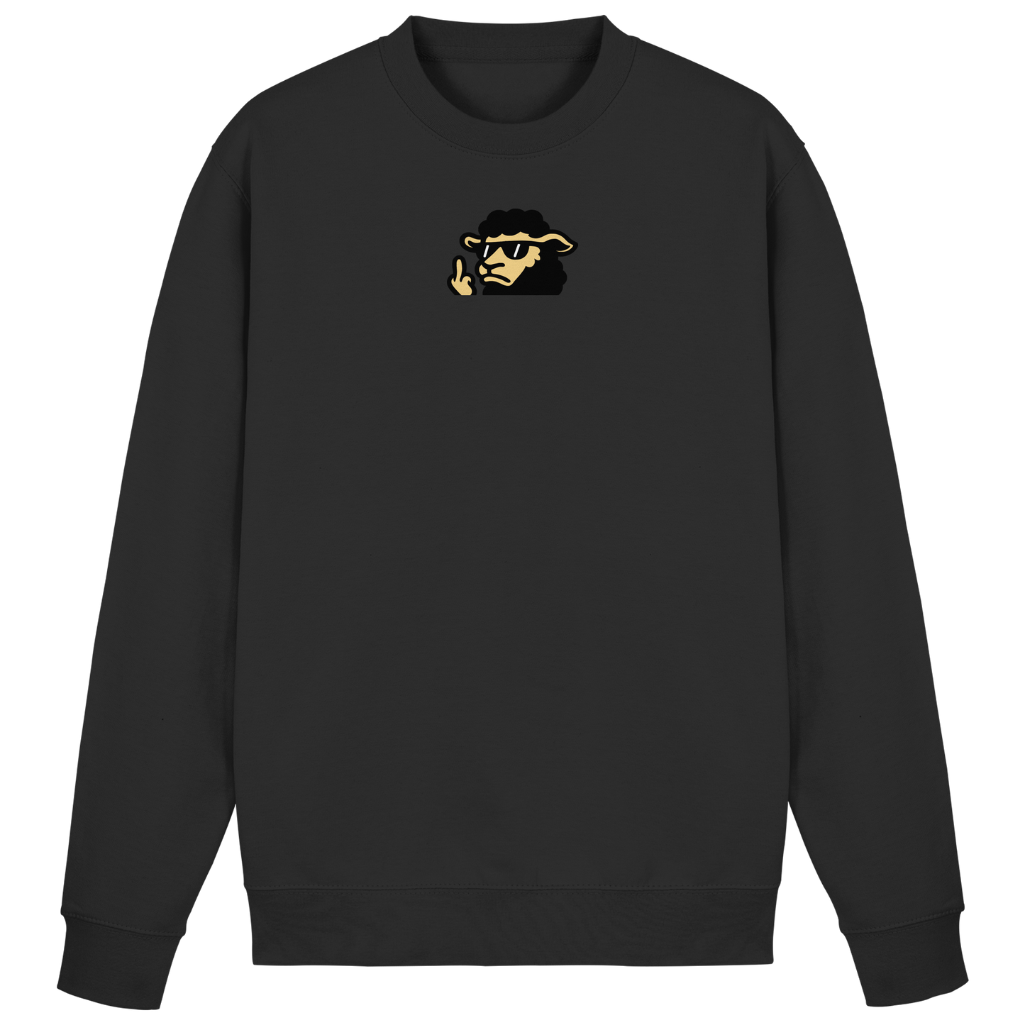 Schwarzes Schaf mit Mittelfinger – Lieber auffallen als mitlaufen - Basic Sweatshirt