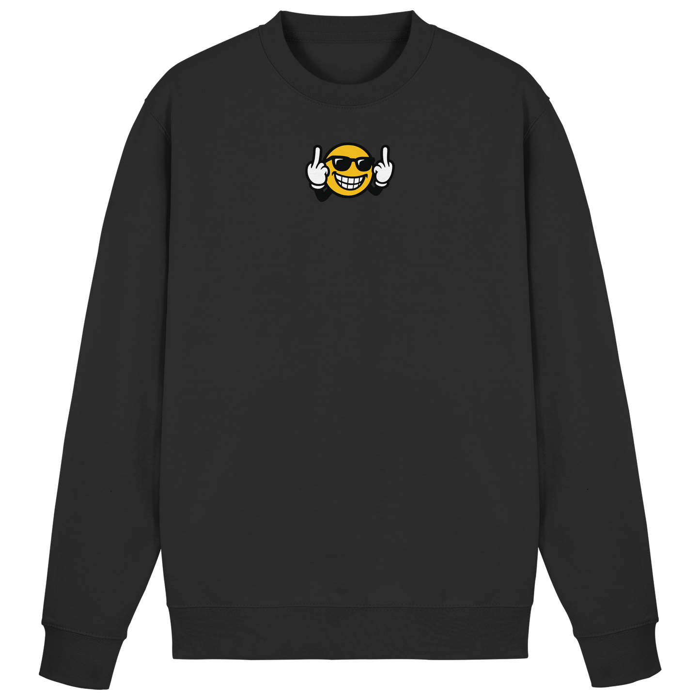 Smiley mit Mittelfinger – Nett lächeln. Weitergehen. - Basic Sweatshirt