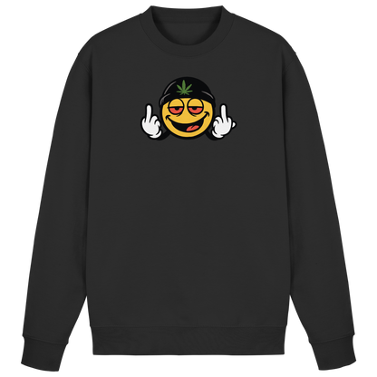 Smiley mit Mittelfinger – Lächeln. Ziehen. Grenzen setzen. - Basic Sweatshirt