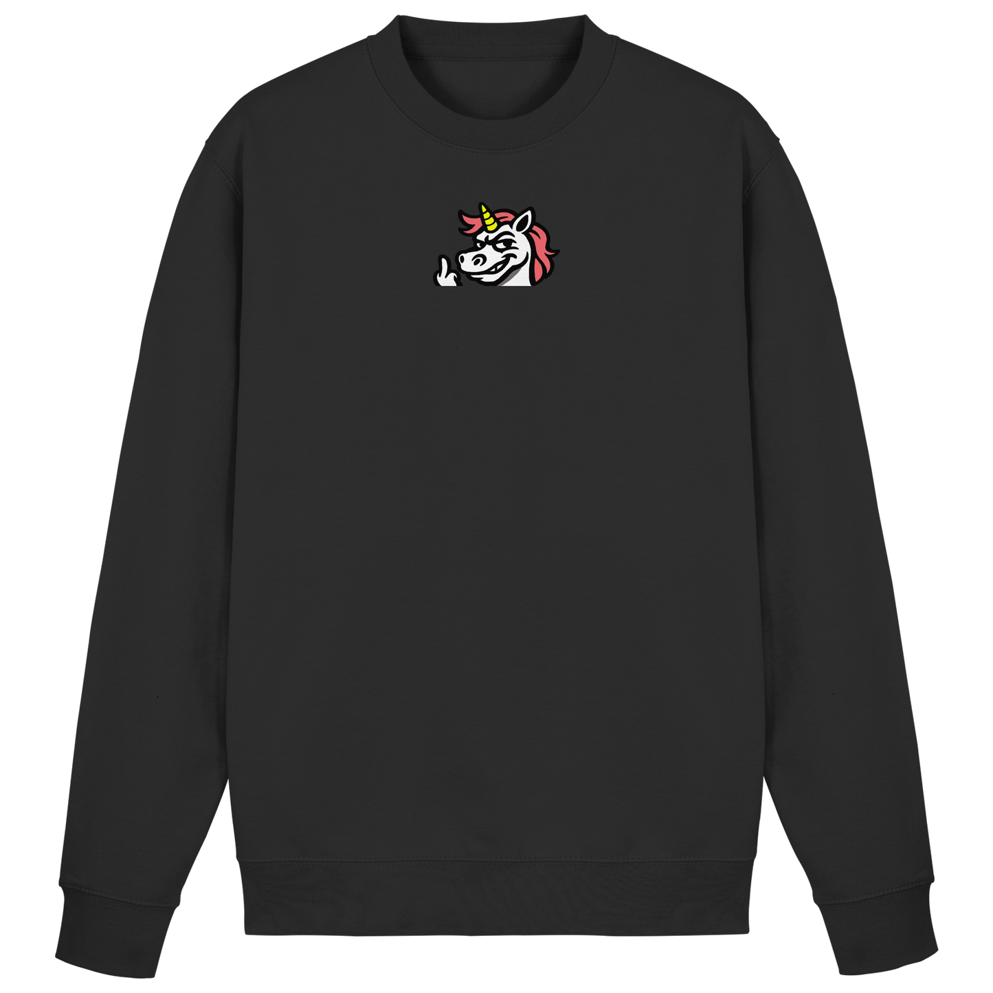 Einhorn mit Mittelfinger – Zu süß zum Ertragen, zu frech zum Ignorieren - Basic Sweatshirt