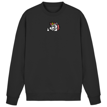 Einhorn mit Mittelfinger – Zu süß zum Ertragen, zu frech zum Ignorieren - Basic Sweatshirt
