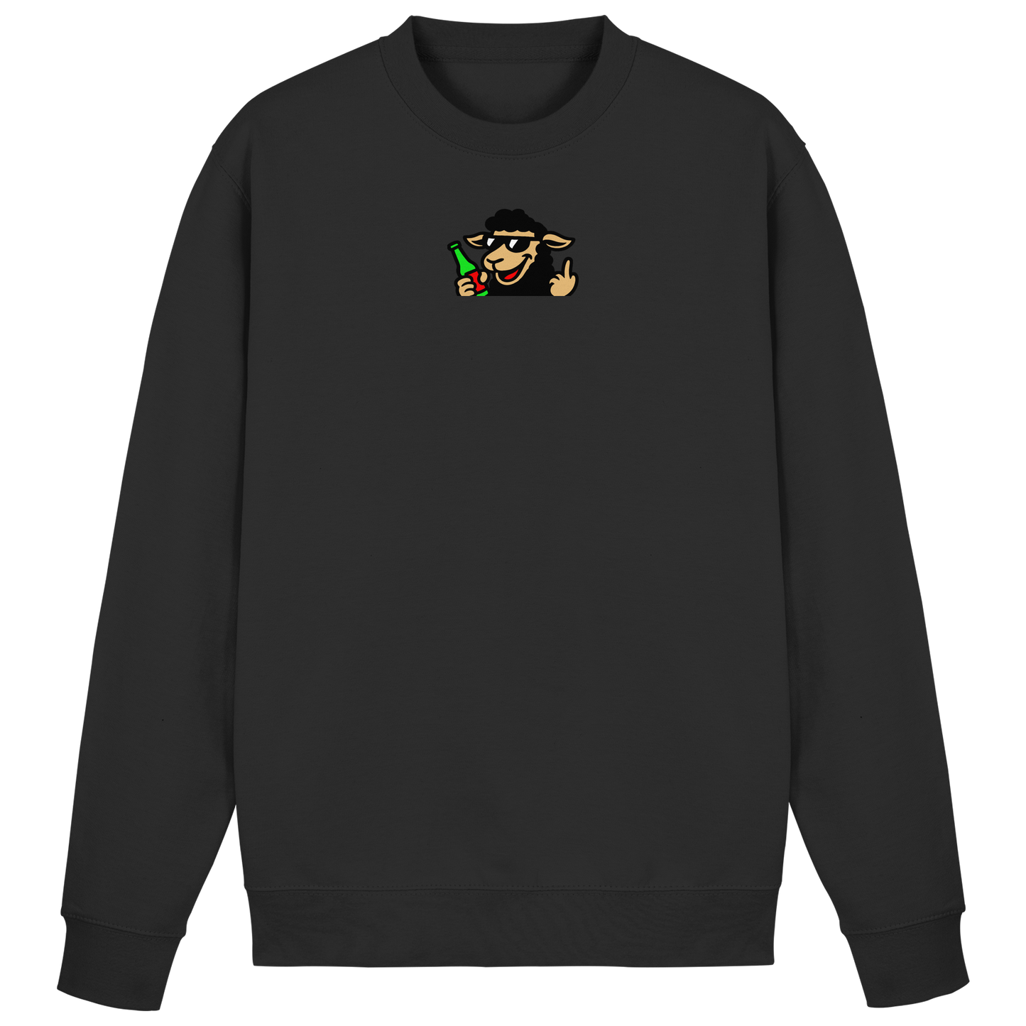 Schaf mit Mittelfinger im Partymodus – Zu viel Konfetti, zu wenig Geduld  - Basic Sweatshirt