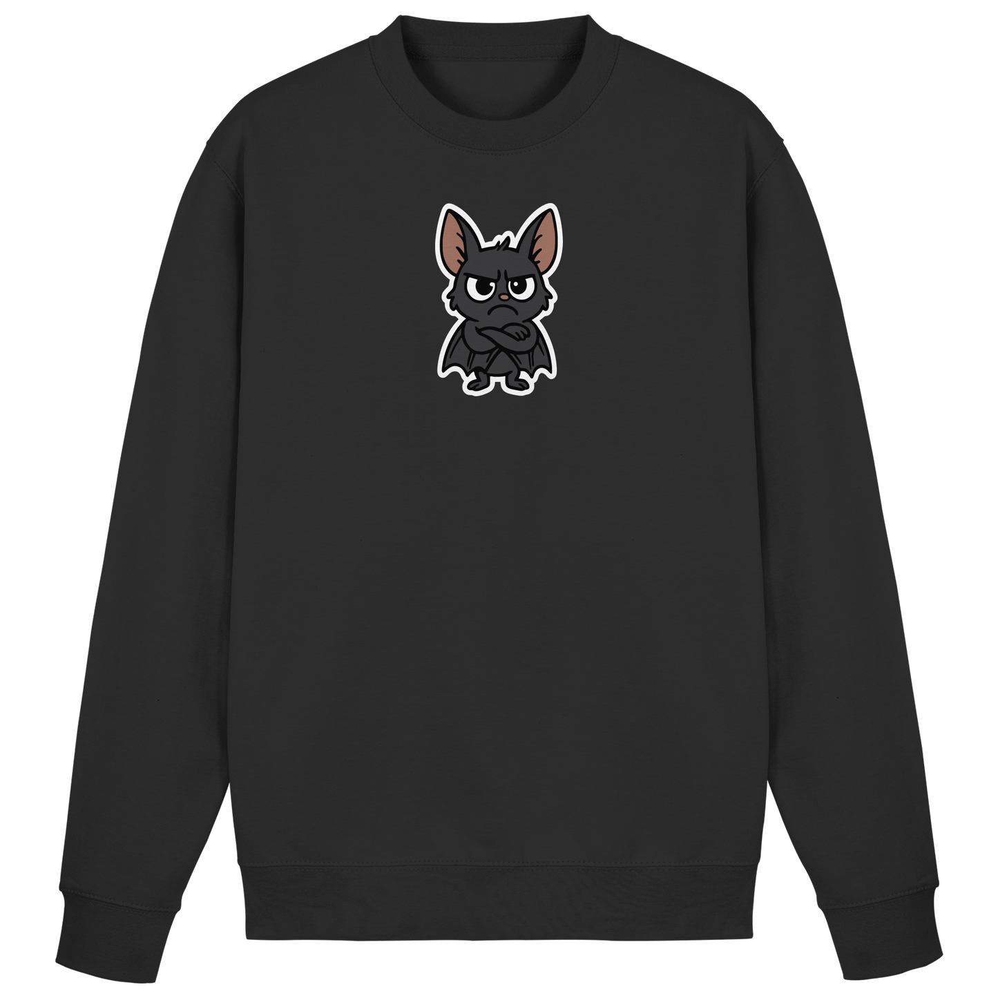 Fledermaus mit verschränkten Flügeln – Nachtmodus: Skepsis aktiv - Basic Sweatshirt