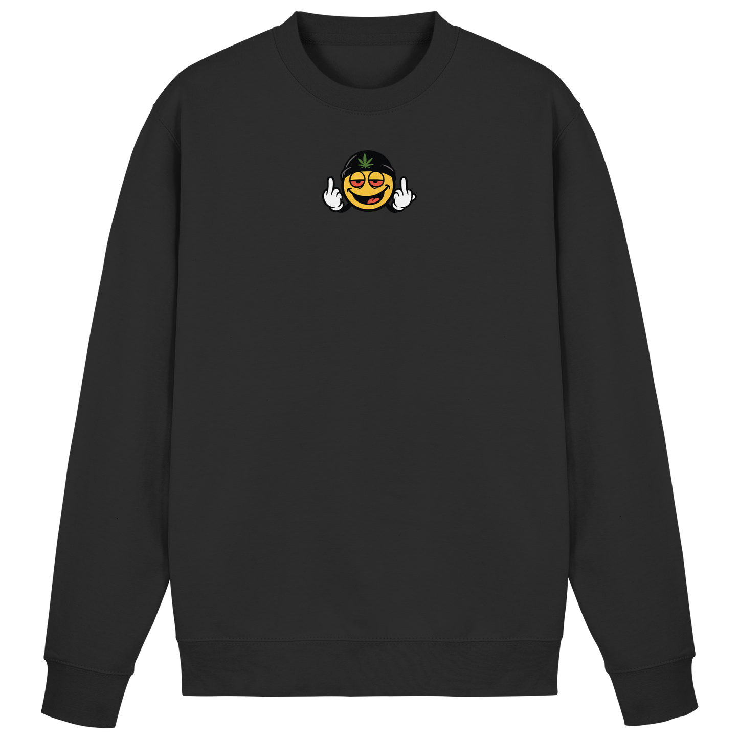 Smiley mit Mittelfinger – Lächeln. Ziehen. Grenzen setzen. - Basic Sweatshirt