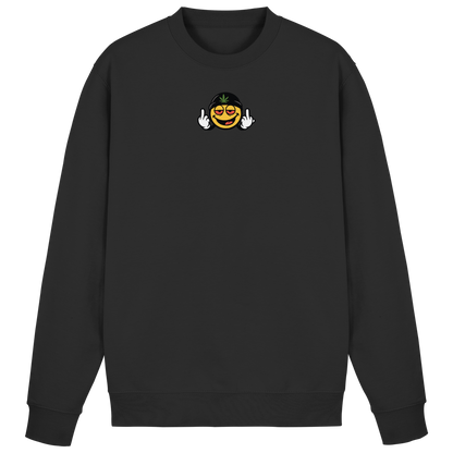 Smiley mit Mittelfinger – Lächeln. Ziehen. Grenzen setzen. - Basic Sweatshirt