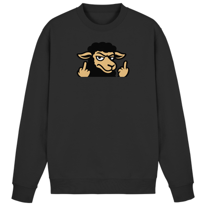 Schwarzes Schaf mit Mittelfinger – Das stille Nein in Stoffform - Basic Sweatshirt