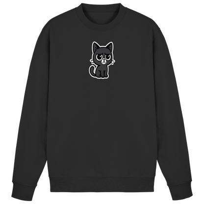 Schwarze Katze mit trotzigen Blick – Management-Ebene: Katze - Basic Sweatshirt