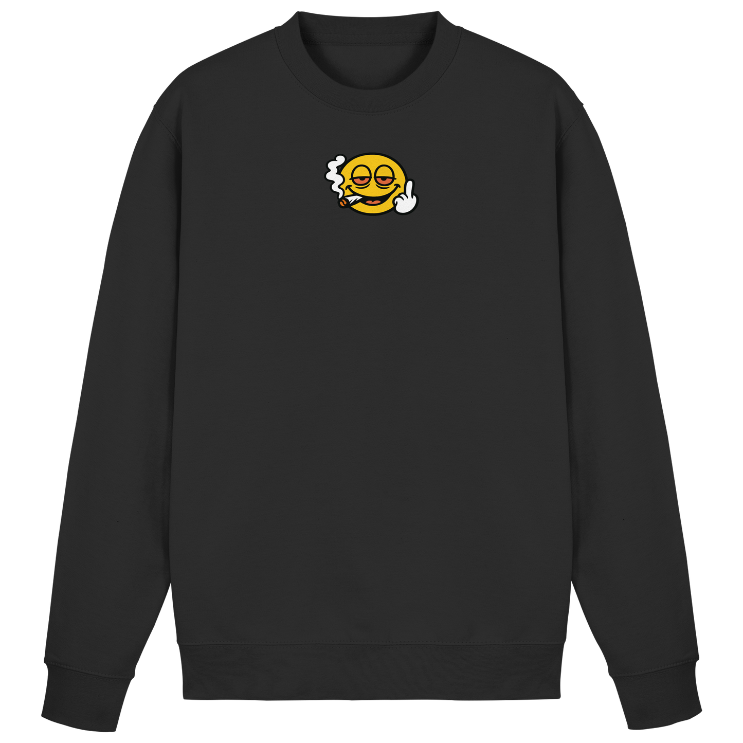 Smiley mit Mittelfinger – Wie ein Joint, nur zum Anziehen - Basic Sweatshirt