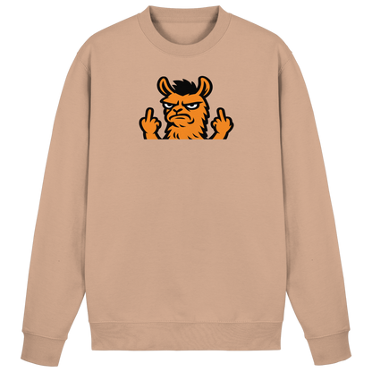 Lama mit Mittelfinger – Dein Mode-Statement gegen soziale Überforderung - Basic Sweatshirt