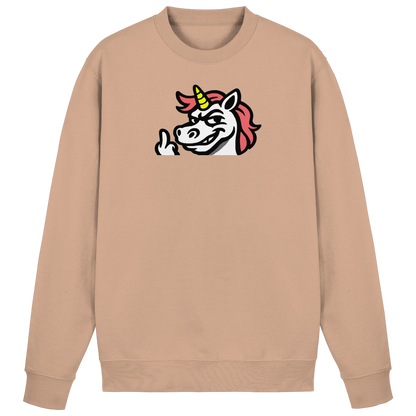 Einhorn mit Mittelfinger – Zu süß zum Ertragen, zu frech zum Ignorieren - Basic Sweatshirt