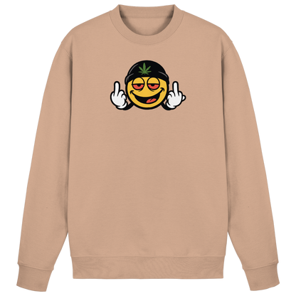 Smiley mit Mittelfinger – Lächeln. Ziehen. Grenzen setzen. - Basic Sweatshirt