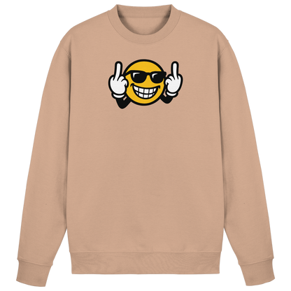 Smiley mit Mittelfinger – Nett lächeln. Weitergehen. - Basic Sweatshirt