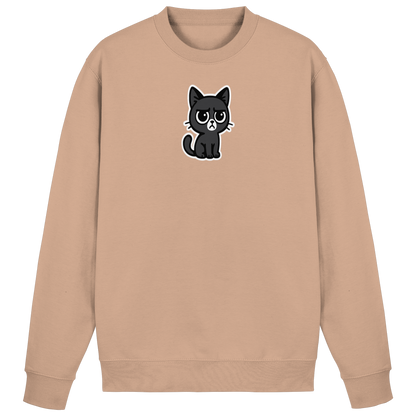 Schwarze Katze mit trotzigen Blick – Management-Ebene: Katze - Basic Sweatshirt