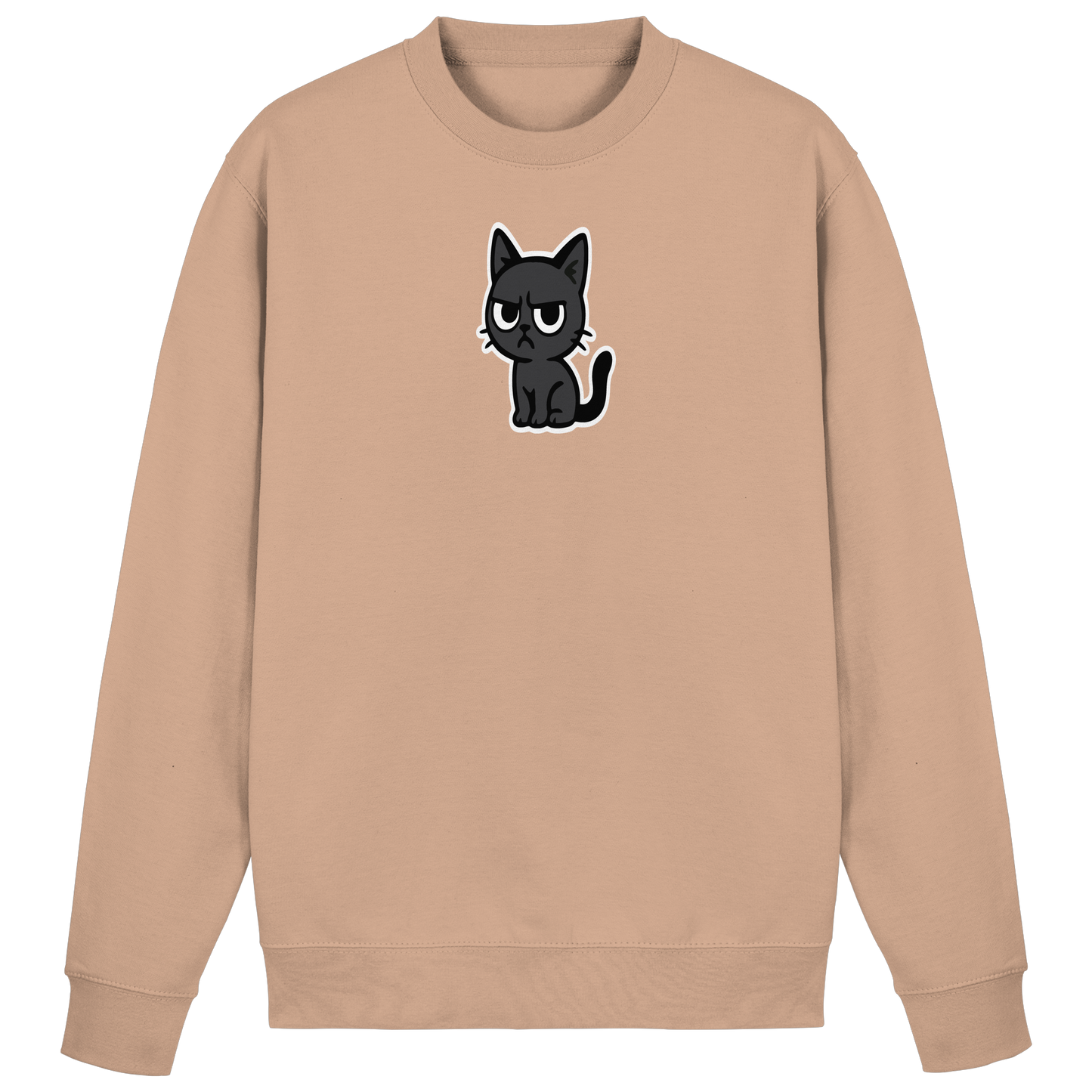 Schwarze Katze mit erhobenem Blick – Katzen haben Personal - Basic Sweatshirt