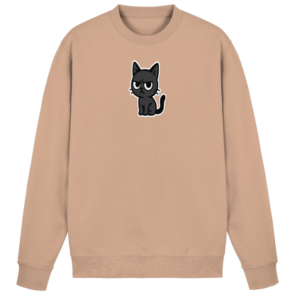 Schwarze Katze mit erhobenem Blick – Katzen haben Personal - Basic Sweatshirt