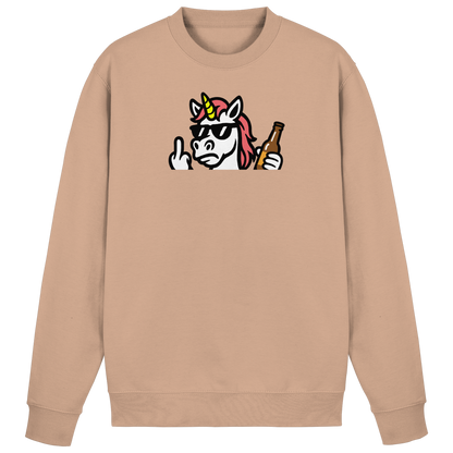 Einhorn mit Mittelfinger – Rave-Rainbow in Rebellion - Basic Sweatshirt
