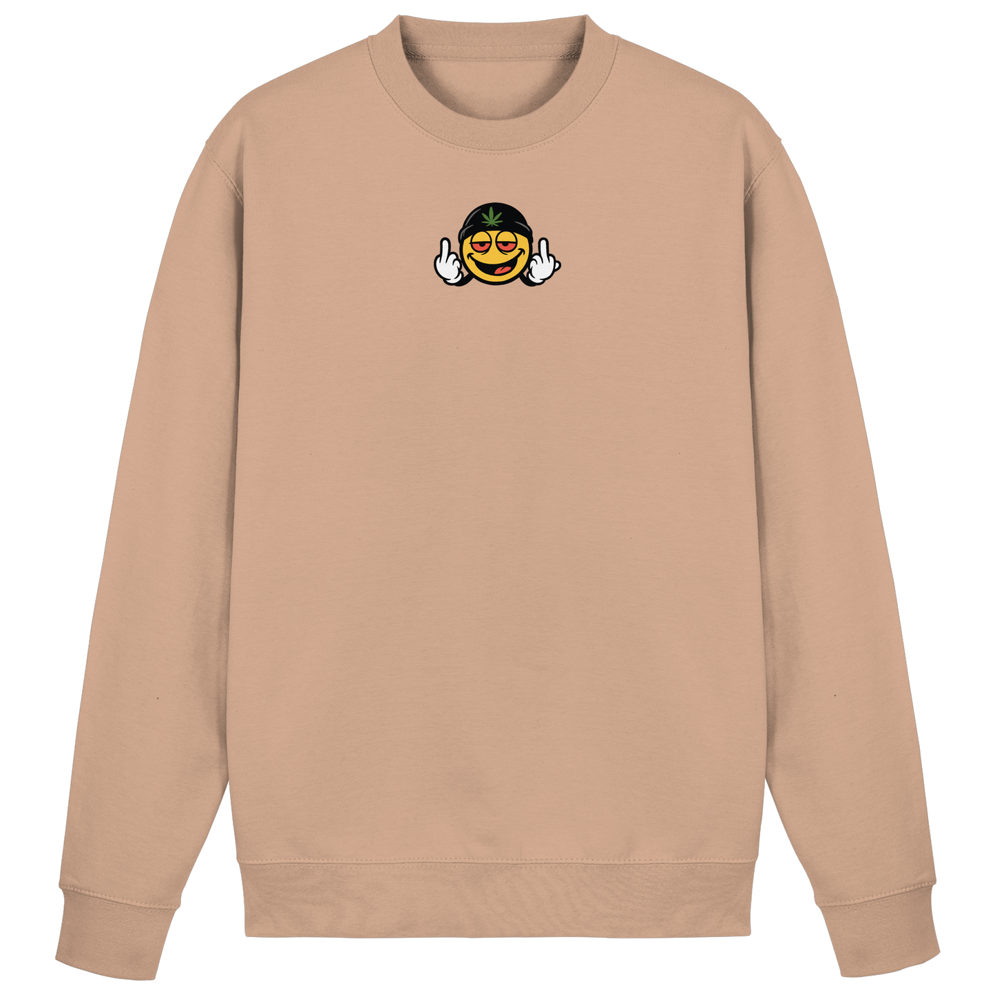Smiley mit Mittelfinger – Lächeln. Ziehen. Grenzen setzen. - Basic Sweatshirt