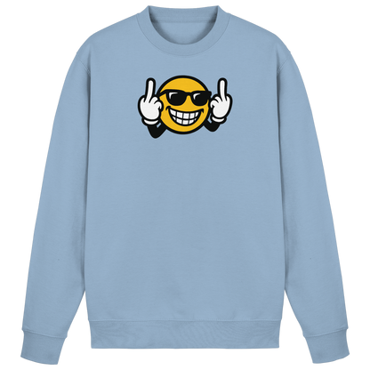 Smiley mit Mittelfinger – Nett lächeln. Weitergehen. - Basic Sweatshirt