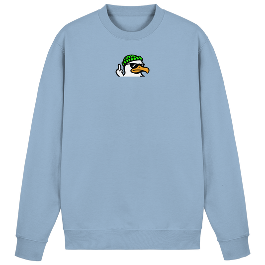 Möwe mit Mittelfinger – Klarstellung in Federform - Basic Sweatshirt