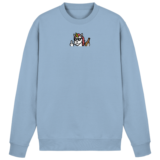 Einhorn mit Mittelfinger – Rave-Rainbow in Rebellion - Basic Sweatshirt