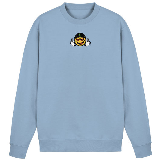 Smiley mit Mittelfinger – Lächeln. Ziehen. Grenzen setzen. - Basic Sweatshirt