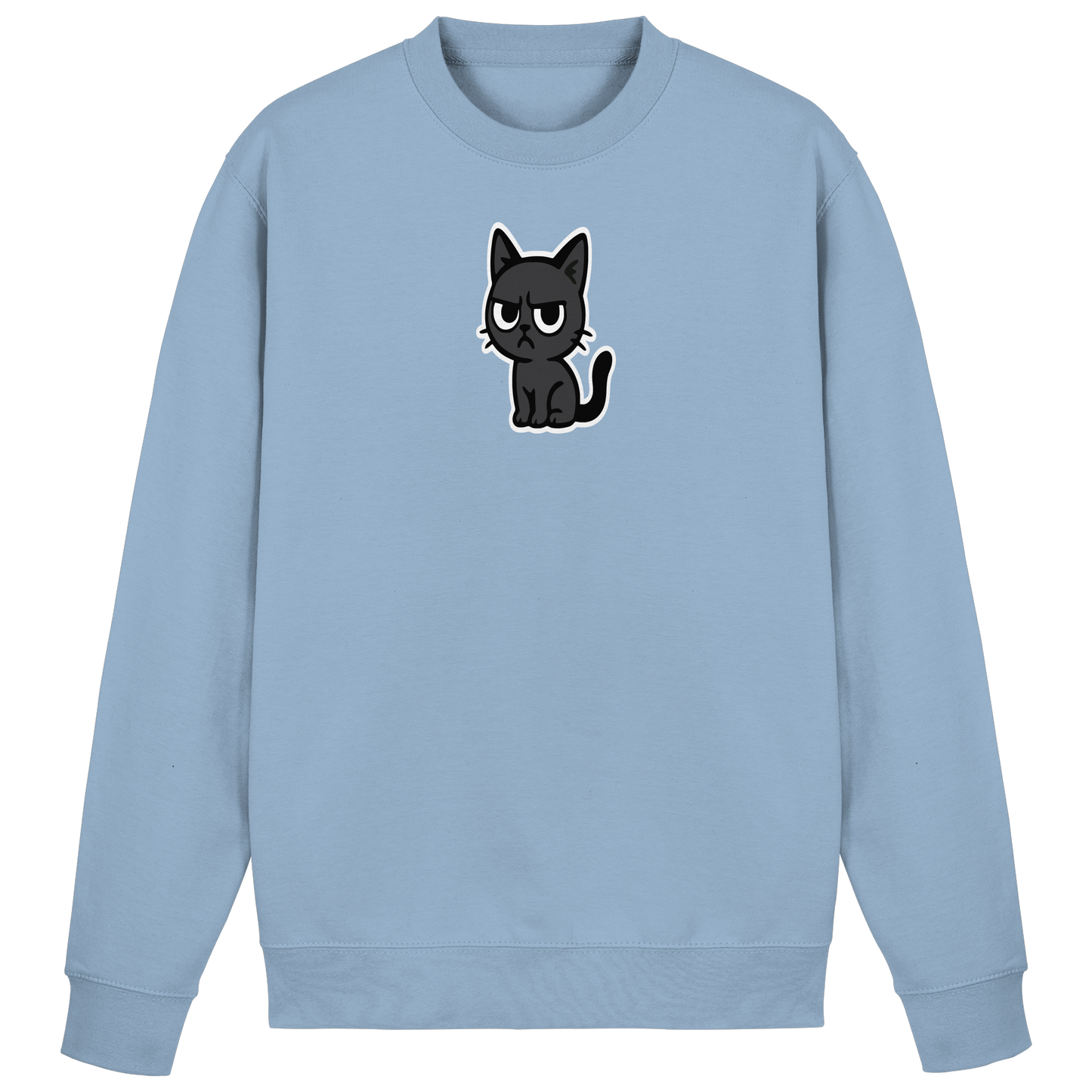Schwarze Katze mit erhobenem Blick – Katzen haben Personal - Basic Sweatshirt