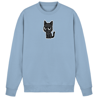 Schwarze Katze mit erhobenem Blick – Katzen haben Personal - Basic Sweatshirt