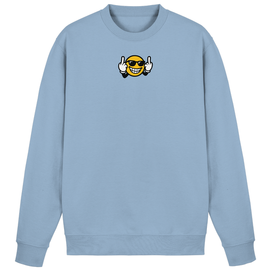 Smiley mit Mittelfinger – Nett lächeln. Weitergehen. - Basic Sweatshirt