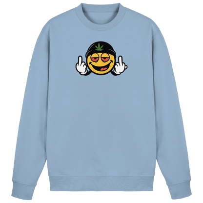 Smiley mit Mittelfinger – Lächeln. Ziehen. Grenzen setzen. - Basic Sweatshirt