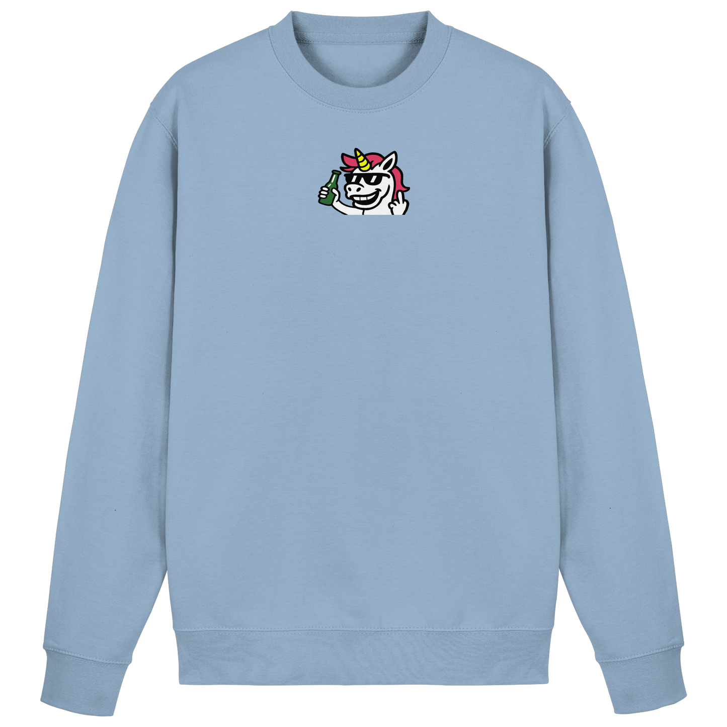 Einhorn mit Mittelfinger – Im Partymodus scheißt’s auf Glitzerregeln - Basic Sweatshirt