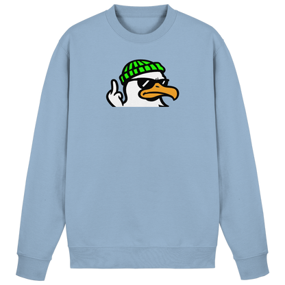 Möwe mit Mittelfinger – Klarstellung in Federform - Basic Sweatshirt