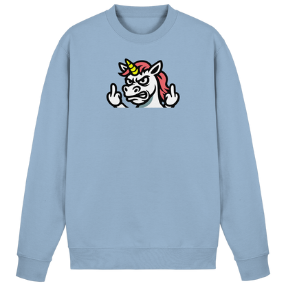 Einhorn mit Mittelfinger – Sag’s mit dem Horn - Basic Sweatshirt